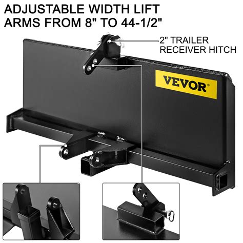 New 3 Point Attachment Adapter Skid Steer Trailer Hitch Front Loader