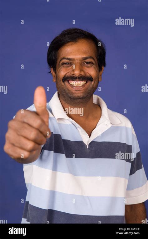 Happy Indian Man Thumbs Up Stock Photo Alamy