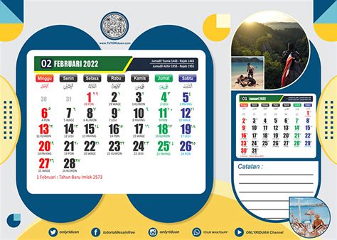 Desain Kalender Duduk Meja 2022 Lengkap Masehi Jawa Hijriyah Free