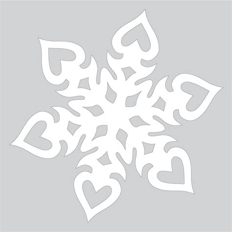 Heart Shaped Paper Snowflake Pattern To Cut Out Free Printable