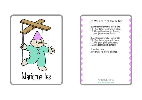 Fiche Comptine Les Marionnettes Ninette Et Claude Les Petites | My XXX