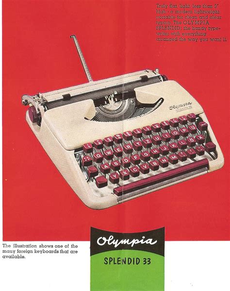 Oztypewriter Olympia Splendid Portable Typewriter Brochure