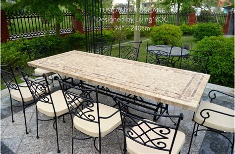 outdoor patio dining table italian mosaic stone marble