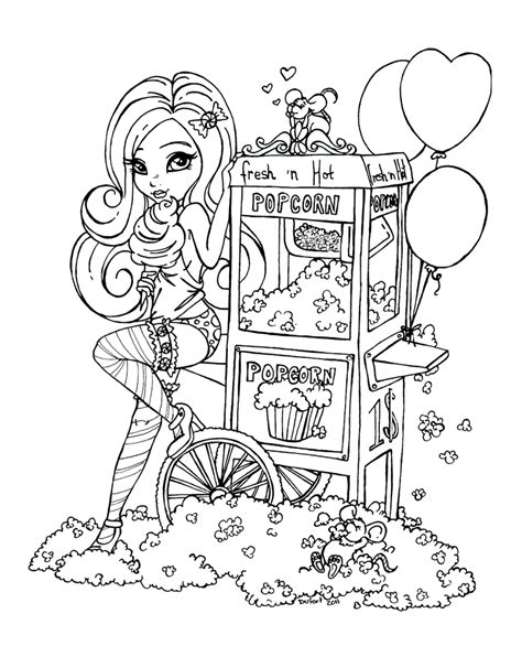 Sexy Pin Up Girl Coloring Page Adult Female Thor Coloring Pages
