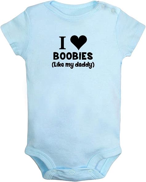 I Love Boobies Like My Daddy Funy Slogan Digital Print Rompers Newborn Baby Bodysuits Infant