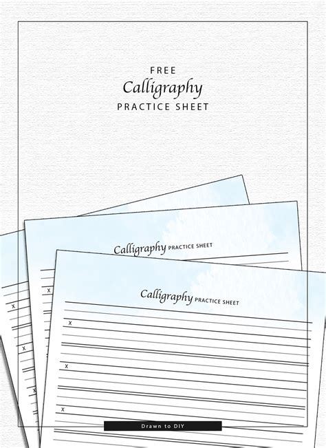 Free printable guide sheets for learning calligraphy, there are also video tutorials for each letter in the alphabet. Calligraphy Practice Sheet — Drawn to DIY