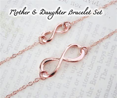Mother And Daughter Infinity Bracelet Set Rose Gold Infinity