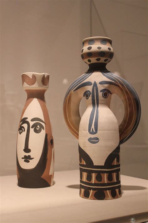 40.4 by 34.4cm., 15⅞ by 13½in. "Face" and "Woman Lamp" 1955 Pablo Picasso, turned vase ...