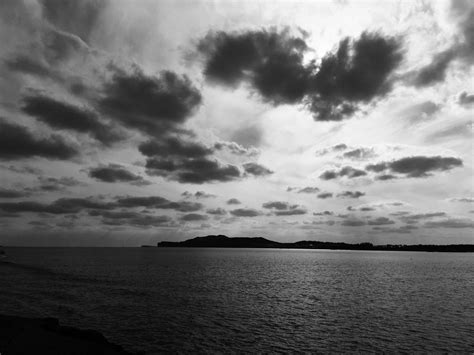 Free Images Landscape Coast Ocean Horizon Cloud Black And White