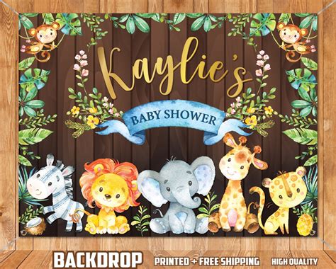 Safari Jungle Baby Shower Baby Shower Backdrop Printed And Etsy