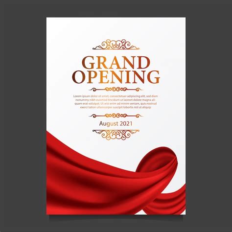 Premium Vector Grand Opening Card Template With Illustration Of Red