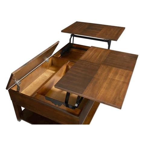 You can lift the top up and forward. Progressive Furniture Daytona Regal Walnut Double Lift-Top ...