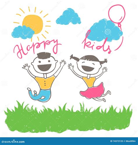 Happy Kids Having Fun Stock Vector Illustration Of Children 74373135