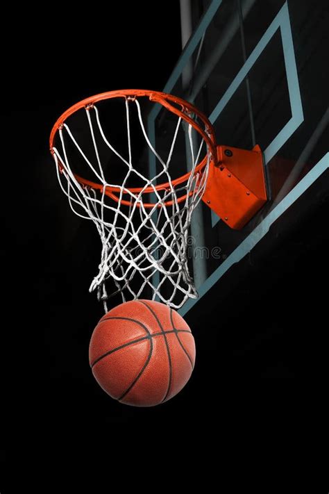 Basketball Going Through Hoop Stock Photo Image Of Swish Bucket