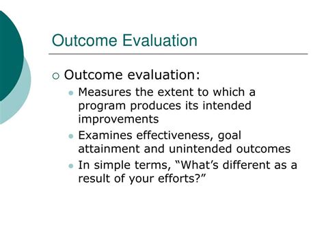 Ppt Evaluation From Objectives To Outcomes Powerpoint Presentation