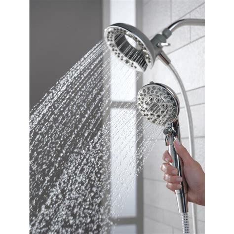 Delta Universal Showering Components Chrome 5 Spray Dual Shower Head 1 75 Gpm 6 6 Lpm In The