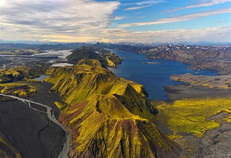 Lake Langisjór The Panorama Three Shots Aerial Photo Tours In