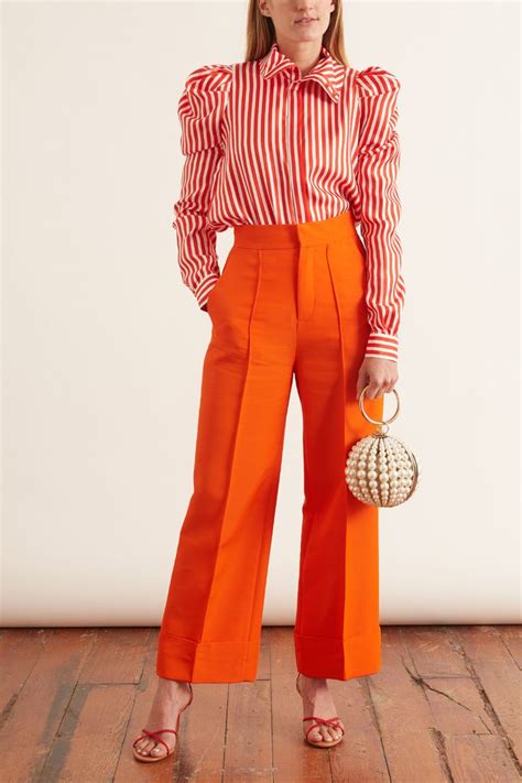 Wide Leg Pants In Orange Colourful Outfits Orange Fashion Fashion