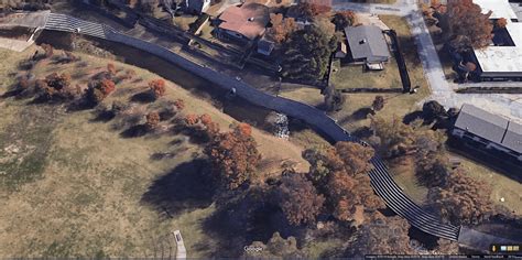 Aerial view of Joe Creek retaining wall at Langenheim Park - SI Precast