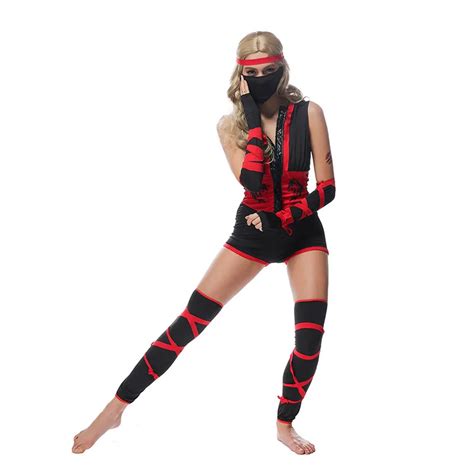 Free Shipping Ladies Womens Ninja Girl Costume Outfit For Oriental Fancy Dress In Sexy Costumes