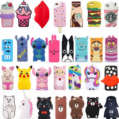 Hot 3d Cute Cool Cartoon Soft Silicone Phone Case Cover Back For