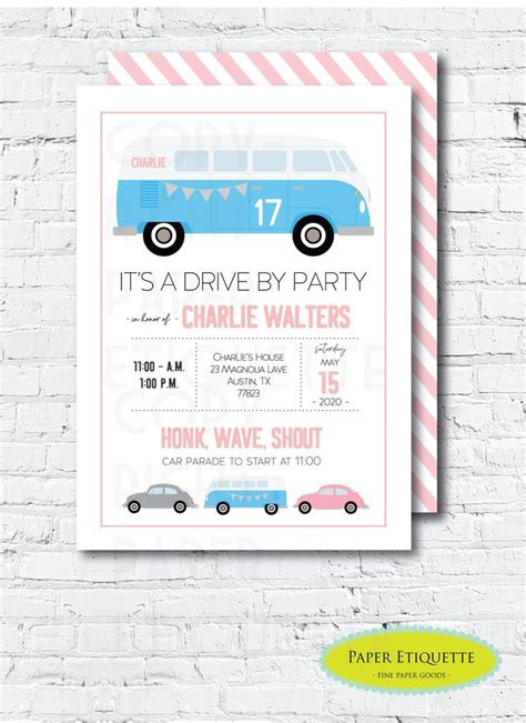 Creative birthday invitation messages and wording ideas that will help you draw the attention of your guests. Drive By Birthday Parade Invitation Printable Drive By ...