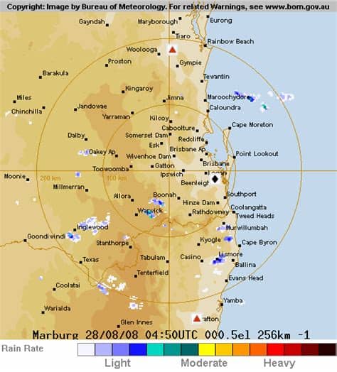 Images from bom weather watch radars were available from the bom general web site31 for various locations, including adelaide, brisbane, darwin, hobart. Radar Map Features