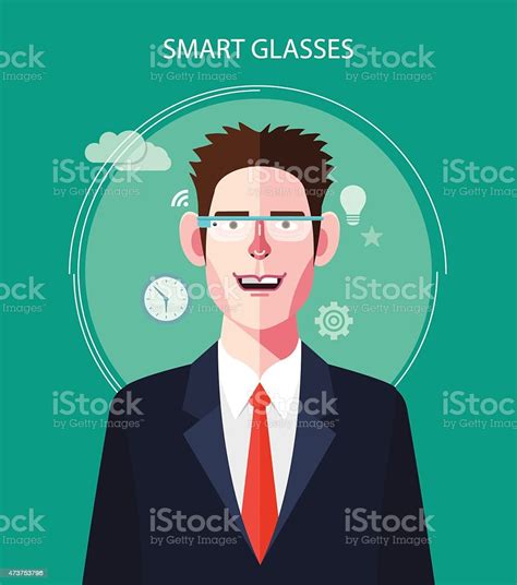 Flat Character Of Smart Glasses Concept Illustrations Stock