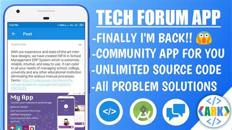 Community Tech Forum App Unlimited Android Studio Source Code Youtube