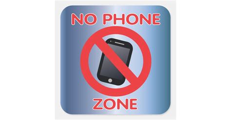 No Phone Zone Square Sticker Zazzle