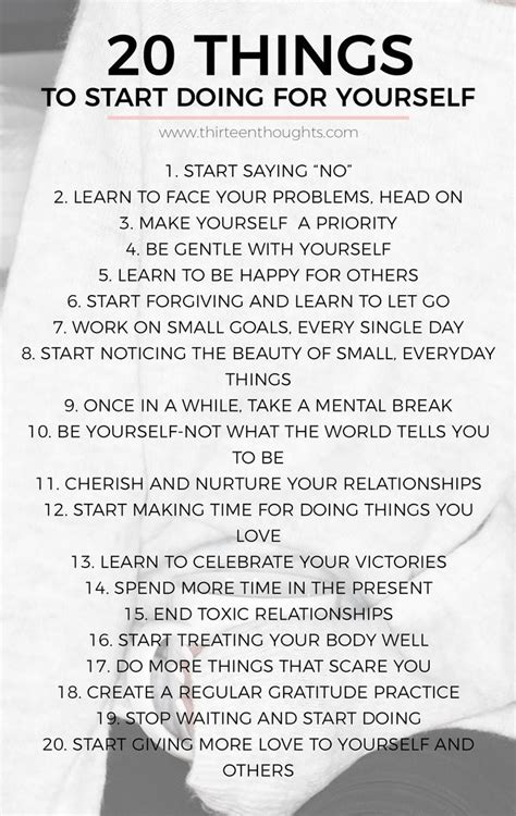 20 Things To Start Doing For Yourself Self Improvement Tips Self