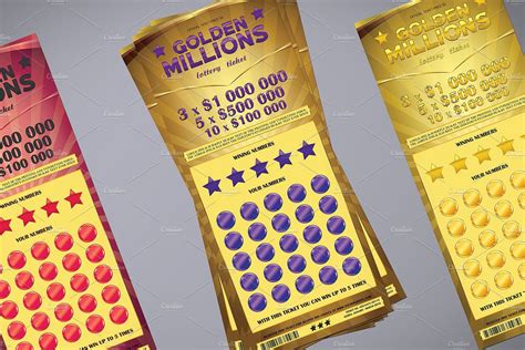 Lottery Ticket In Golden Style Ticket Design Lottery Lottery Tickets