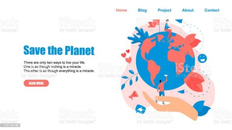 Web Template Concept Save The Planet And Environment Stock Illustration