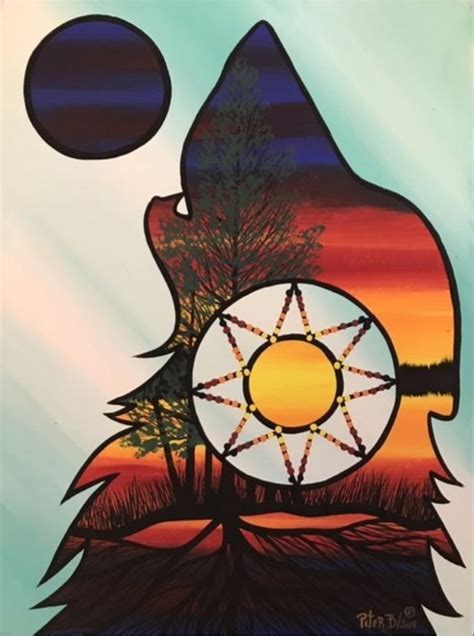 The Howling Wolf Indigenous Painting Acrylic On Canvas Painting