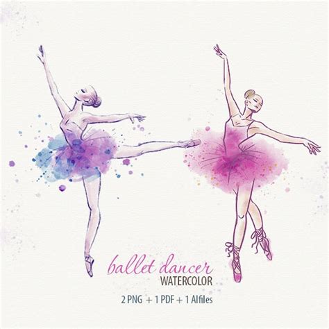 Watercolor Ballerina Ballet Dancer Girl Dancing Ballet Etsy