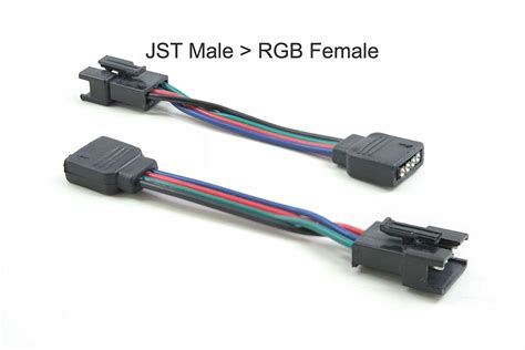 Jst Male To Rgb 4 Pin Female Adapter Pair Of Adapters To Connect 4 Pin