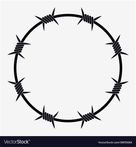 Barbed Wire Circle Shape Royalty Free Vector Image