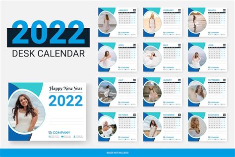 Premium Vector 2022 Desk Calendar Design Template