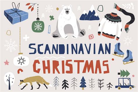 Scandinavian Christmas Illustrations Illustrator Graphics Creative