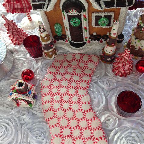 Gingerbread House And Peppermint Road Tablescape Purple Chocolat Home
