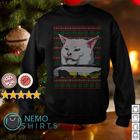 Dinner Table Cat Meme Funny Yelling Christmas Sweater Shirt Hoodie