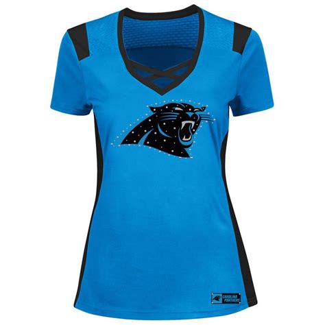 Carolina Panthers Majestic Womens Draft Me T Shirt Blue Nfl Shirts