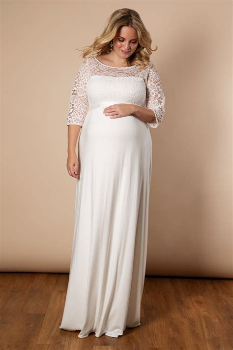 Plus Size Maternity Wedding Dress With V Neck Ivory Order Online