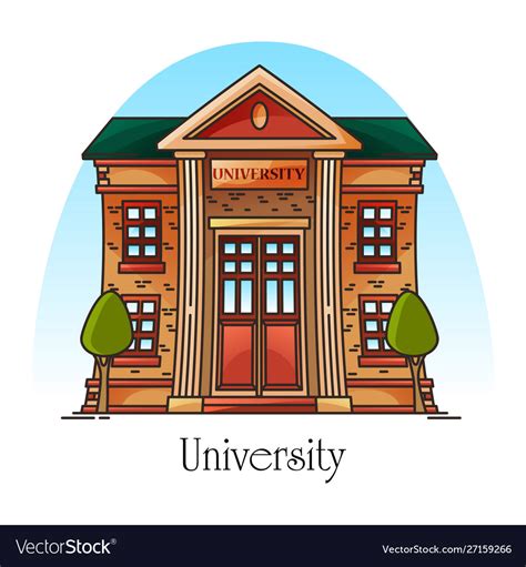 University Building Or College Facade Education Vector Image