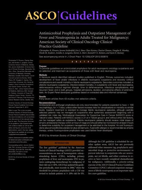Pdf Antimicrobial Prophylaxis And Outpatient Management Of