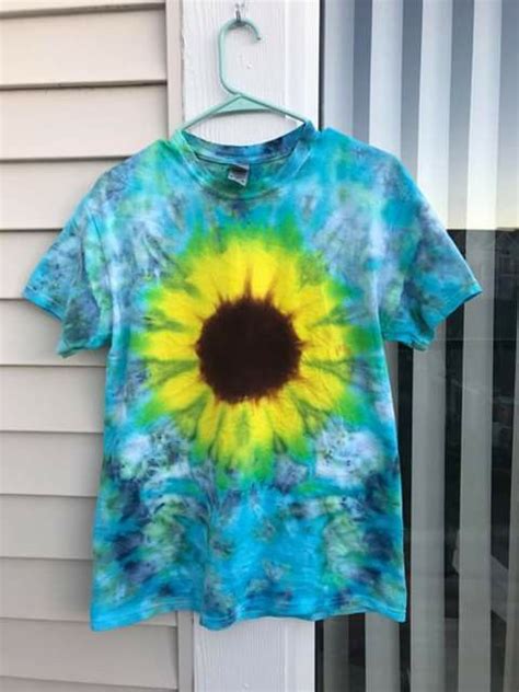 Sunflower Tie Dye Shirt Custom Hand Dyed Top Tie Dye Shirts