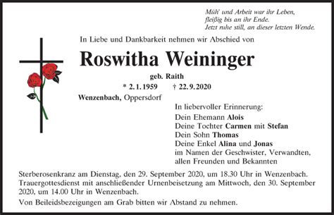 Traueranzeigen Von Roswitha Weininger Mittelbayerische Trauer My Xxx