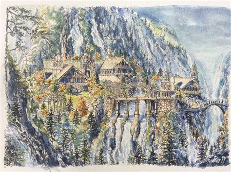 Rivendell Lord Of The Rings Printlotr Landscapethe Etsy Lord Of The