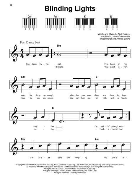 Blinding Lights Sheet Music The Weeknd Super Easy Piano