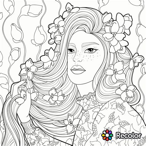 Crystal star in a beautiful dress. Curly Hair Coloring Pages at GetColorings.com | Free printable colorings pages to print and color